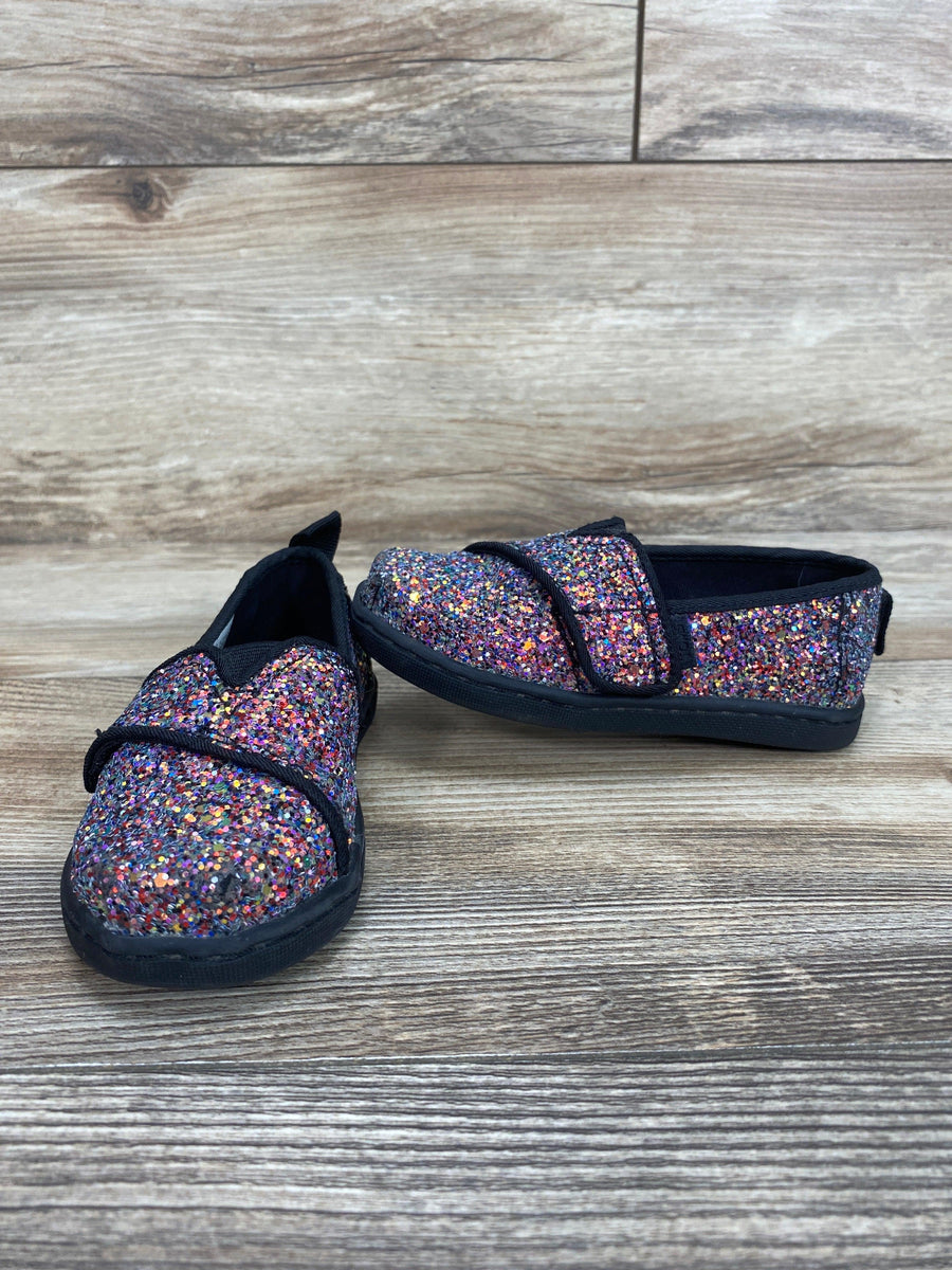 Toms Black Alpargata Glitter Shoes sz 7c - Me 'n Mommy To Be