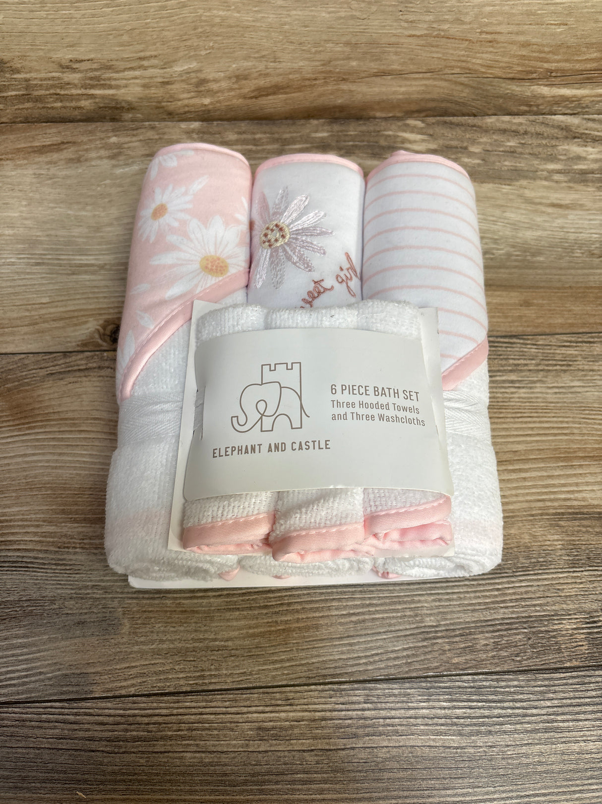 NEW Elephant And Castle 6 Pc Baby Soft Bath Set, Pink