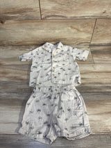H&M 2pc Button Up Shirt & Shorts Set Ivory sz 12m