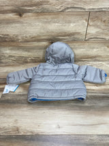 NEW Carter's Fleece Lined Puffer Jacket Grey sz 12m