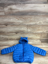 Hooded Full Zip Puffer Jacket Blue sz 2T