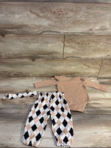 Shein The Princess Has Arrived 3pc Set Brown sz 3-6m