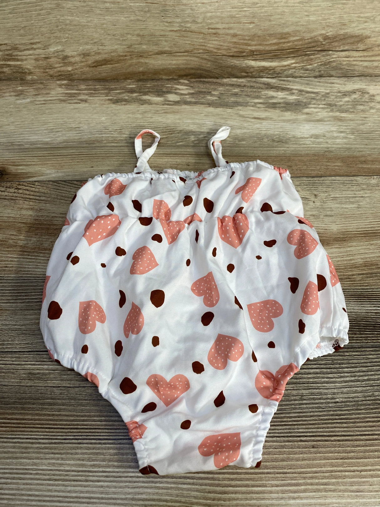 Heart Print Bubble Romper White sz 6m - Me n Mommy To Be
