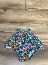 Carter's Floral Bodysuit Dress Teal sz 6m