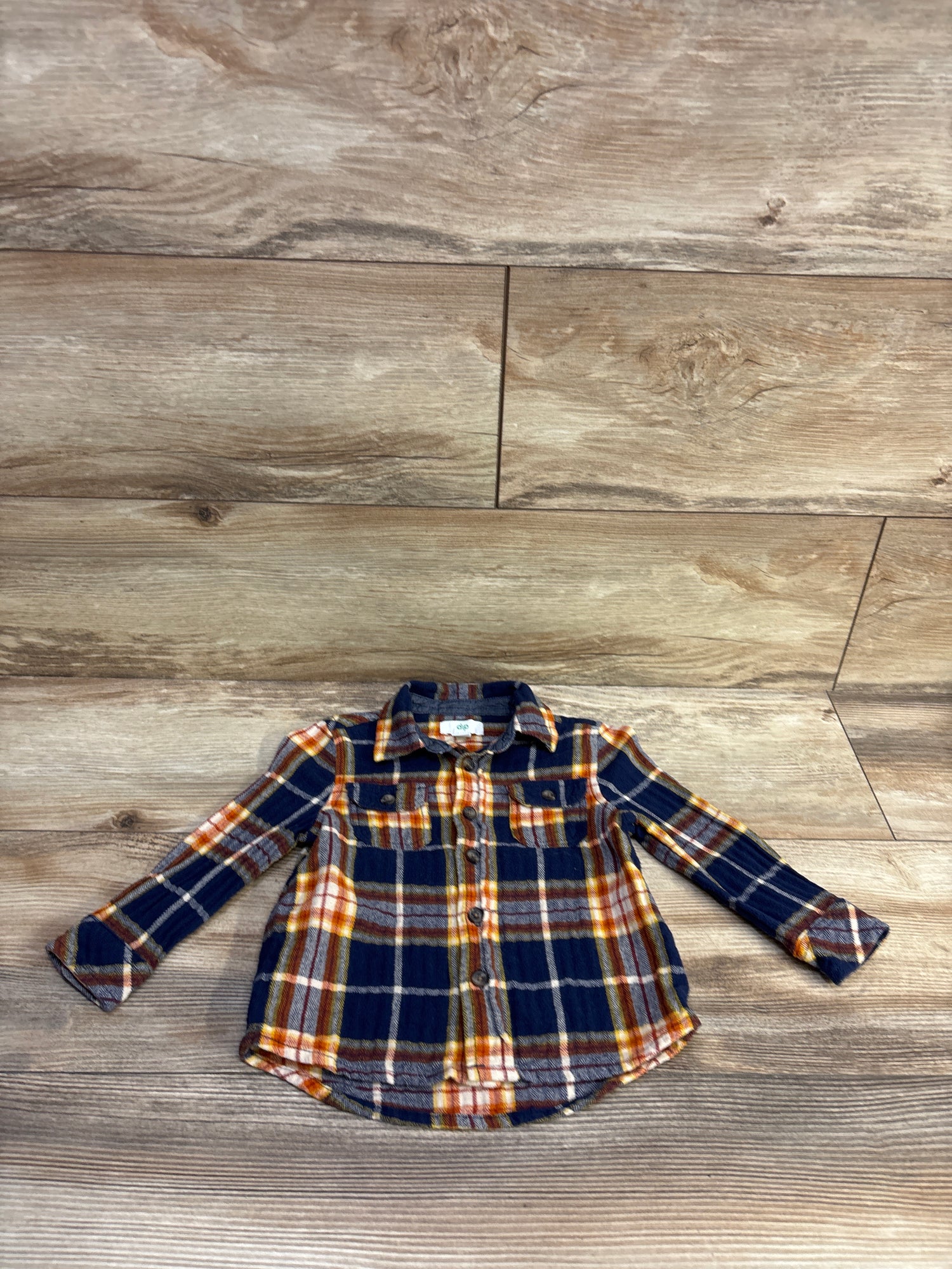 Dip Plaid Button-Up Flannel Navy sz 12-18m