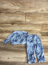 Cat & Jack 2pc Velour Bow Sweatshirt & Pants Set Blue sz 2T