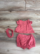 Carter's 3pc Gauze Button-Up Shirt, Shorts, & Headband Set Red sz 6m