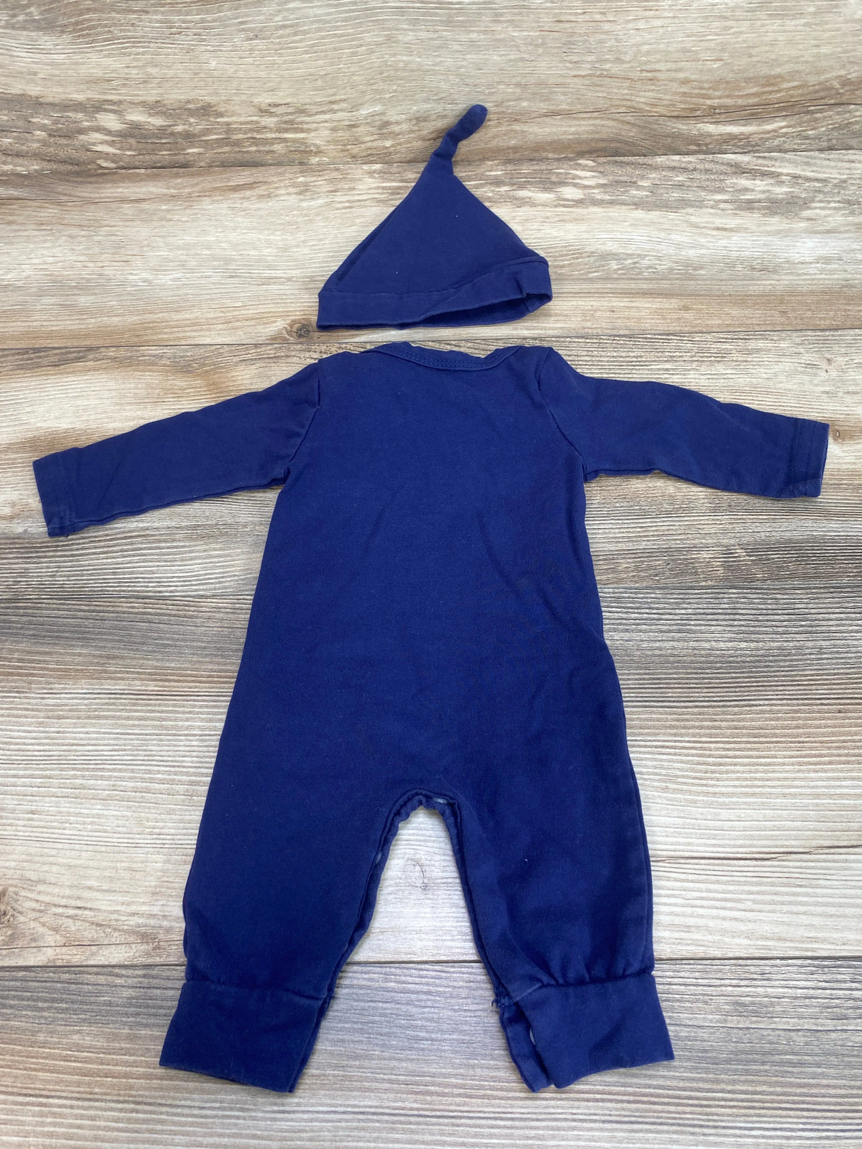 2pc Hi I'm New Here Coverall & Hat Blue sz 0-3m