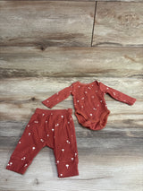 Cloud Island 2pc Ribbed Bodysuit & Pants Set Rust sz Newborn