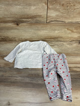 Janie & Jack x Peanuts Snoopy Hearts Tee & Leggings 2pc Set Grey sz 6-12m