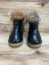 Comfy Kids Toddler Winter Boots With Faux Fur Black Sz 6c