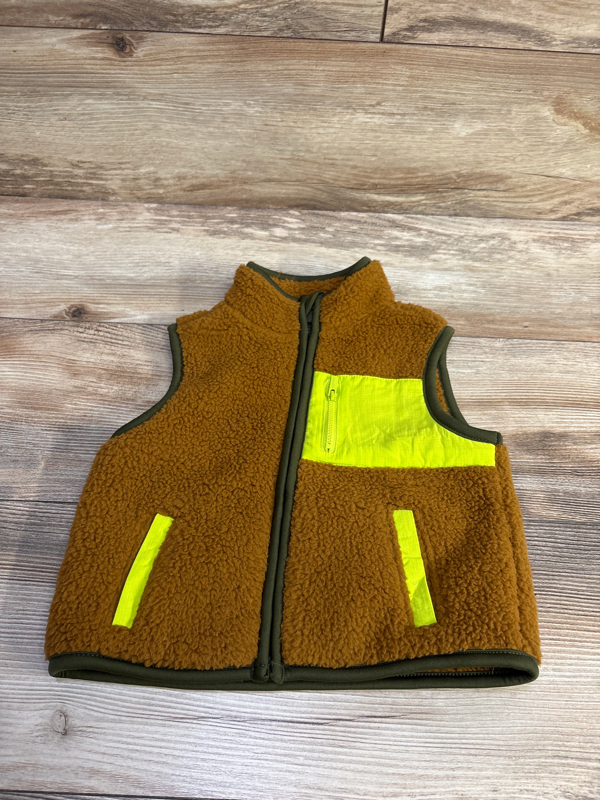 Old Navy Sherpa Full-Zip Vest Brown sz 18-24m