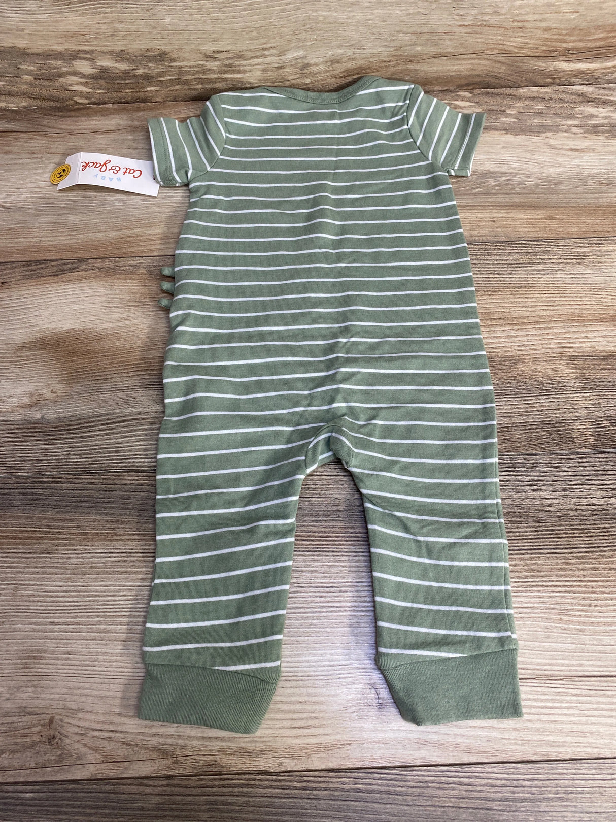 NEW Cat & Jack Striped Dino Romper Green sz 3-6m