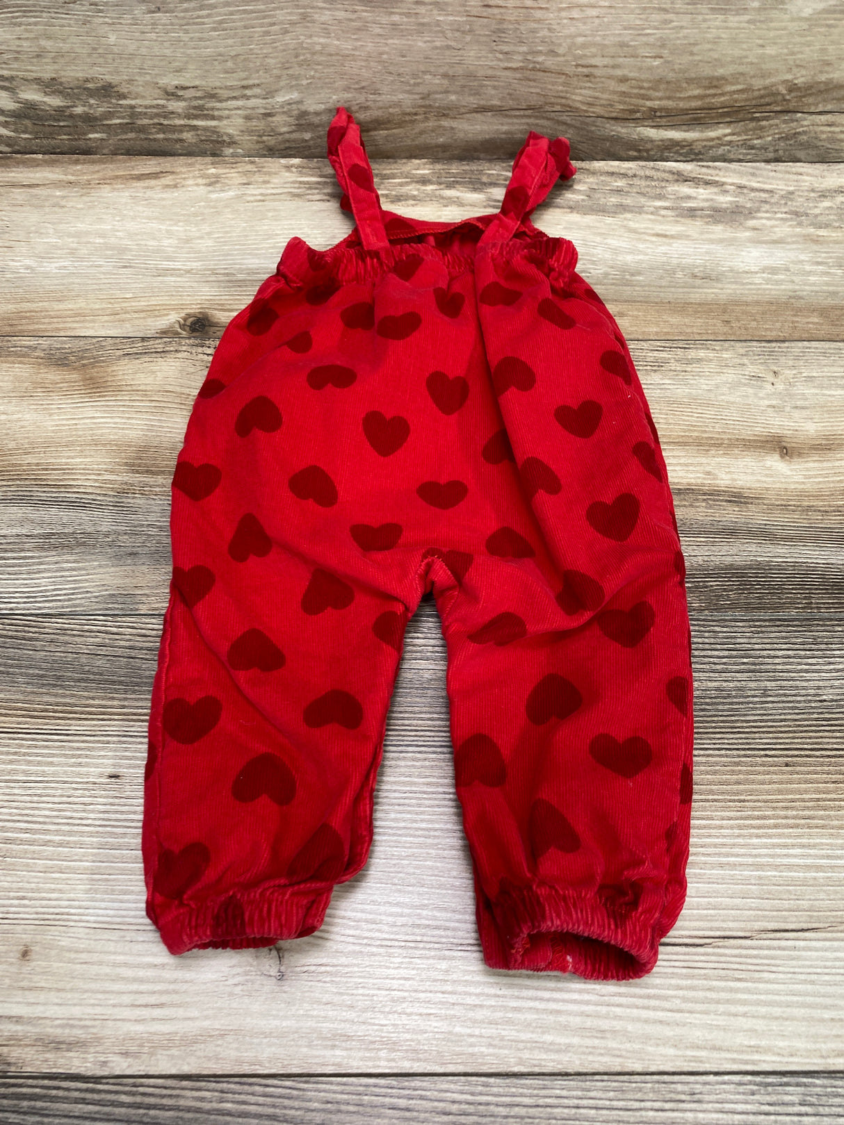 Cat & Jack Corduroy Heart Print Jumpsuit Red sz 3-6m