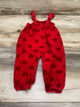 Cat & Jack Corduroy Heart Print Jumpsuit Red sz 3-6m