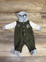 Carter's Raglan Varsity Hooded Coverall  White sz Newborn