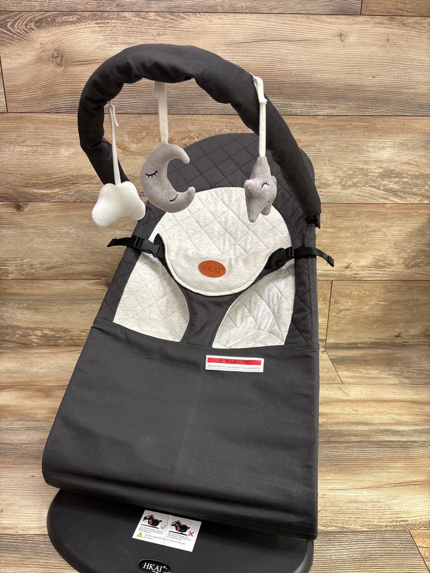 HKAI Portable Baby Bouncer, Grey