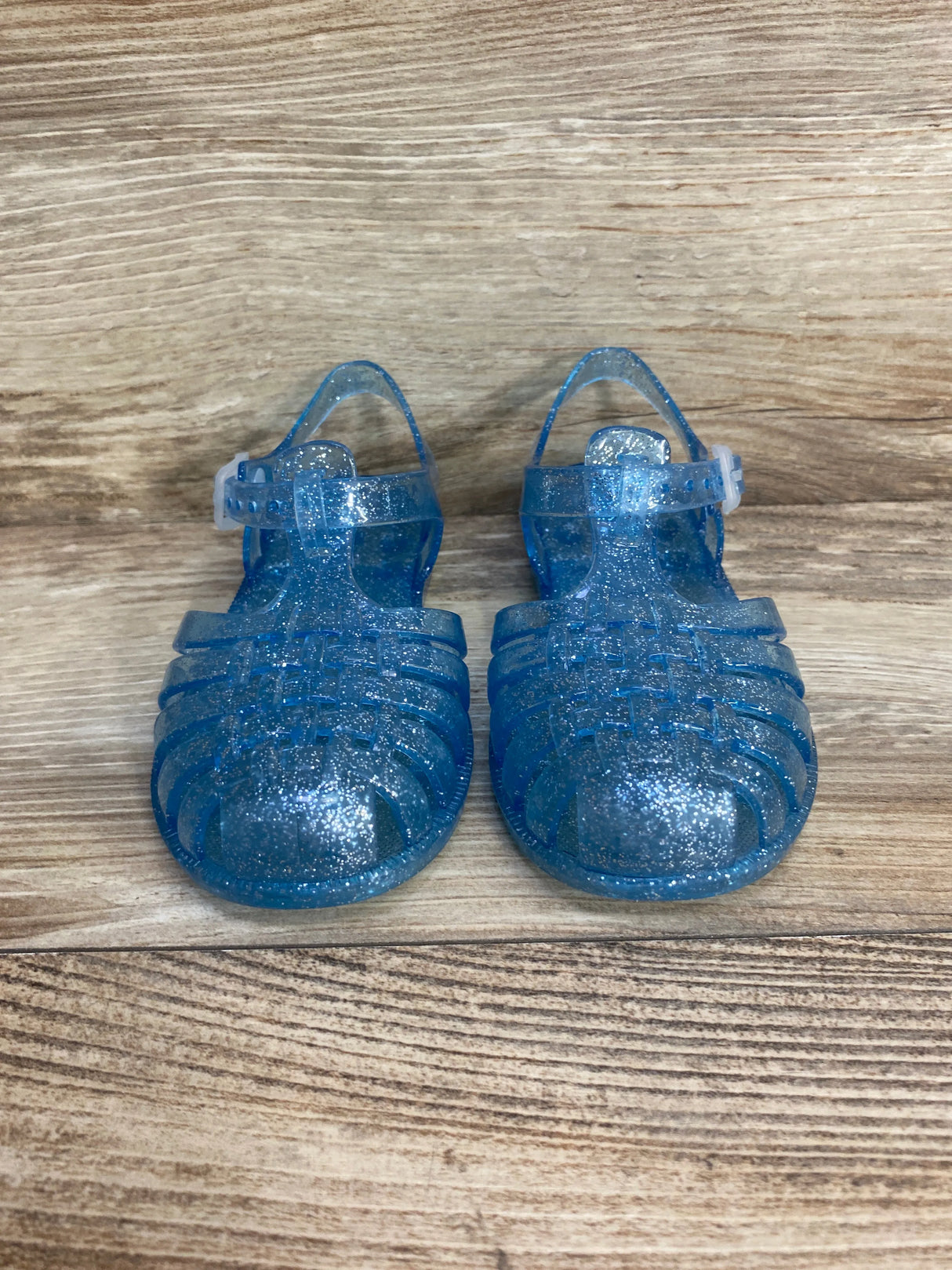 Jelly Fishermen Sandals Blue Glitter sz 11c