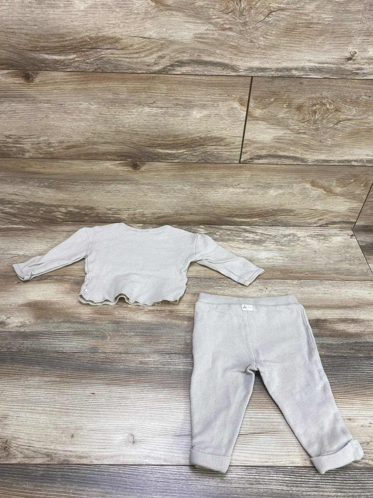 Baby Gap 2pc Thermal Shirt & Pants Beige sz 6-12m