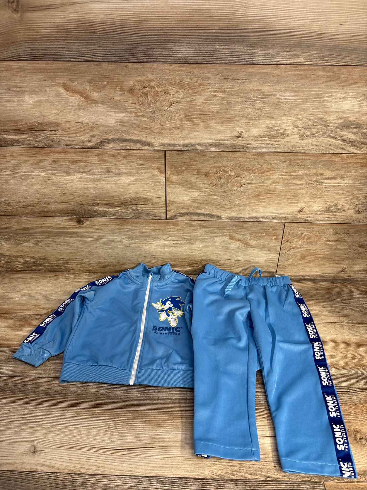 H&M 2pc Sonic Full Zip Tracksuit Set Light Blue sz 3T