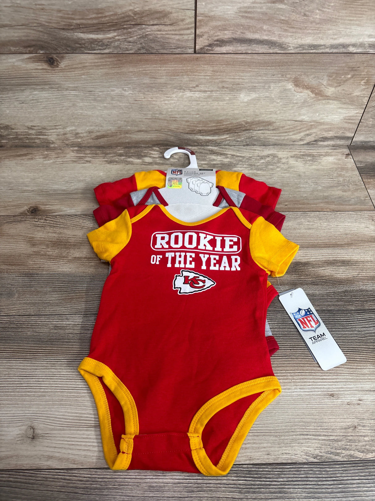 NEW NFL 3pk Chiefs Bodysuit Set Red sz 3-6m