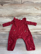 Jessica Simpson Ruffled Sparkle Coverall Burgundy sz 0-3m