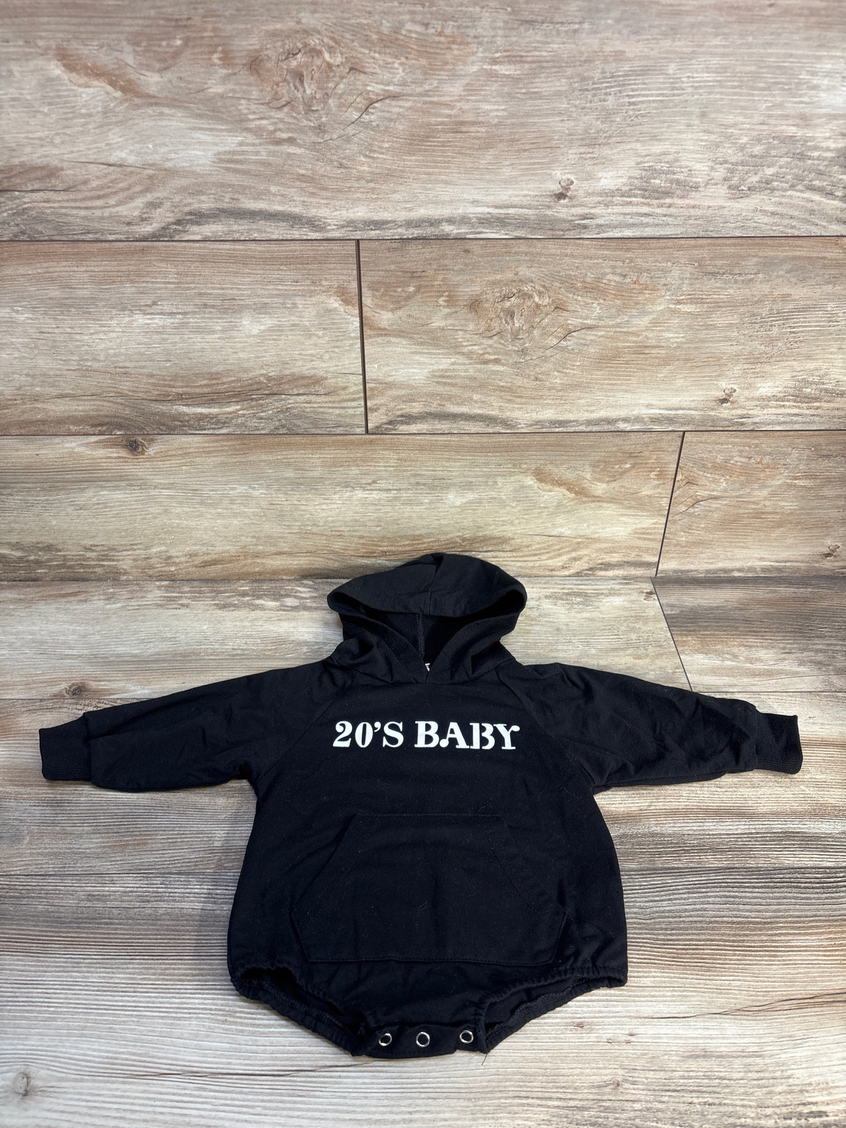 20's Baby Hooded Sweatshirt Bubble Romper Black sz 12-18m