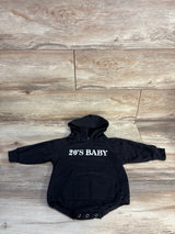 20's Baby Hooded Sweatshirt Bubble Romper Black sz 12-18m