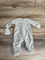 NEW Child Of Mine Little Brother Striped Blanket Sleeper Ivory sz 0-3m