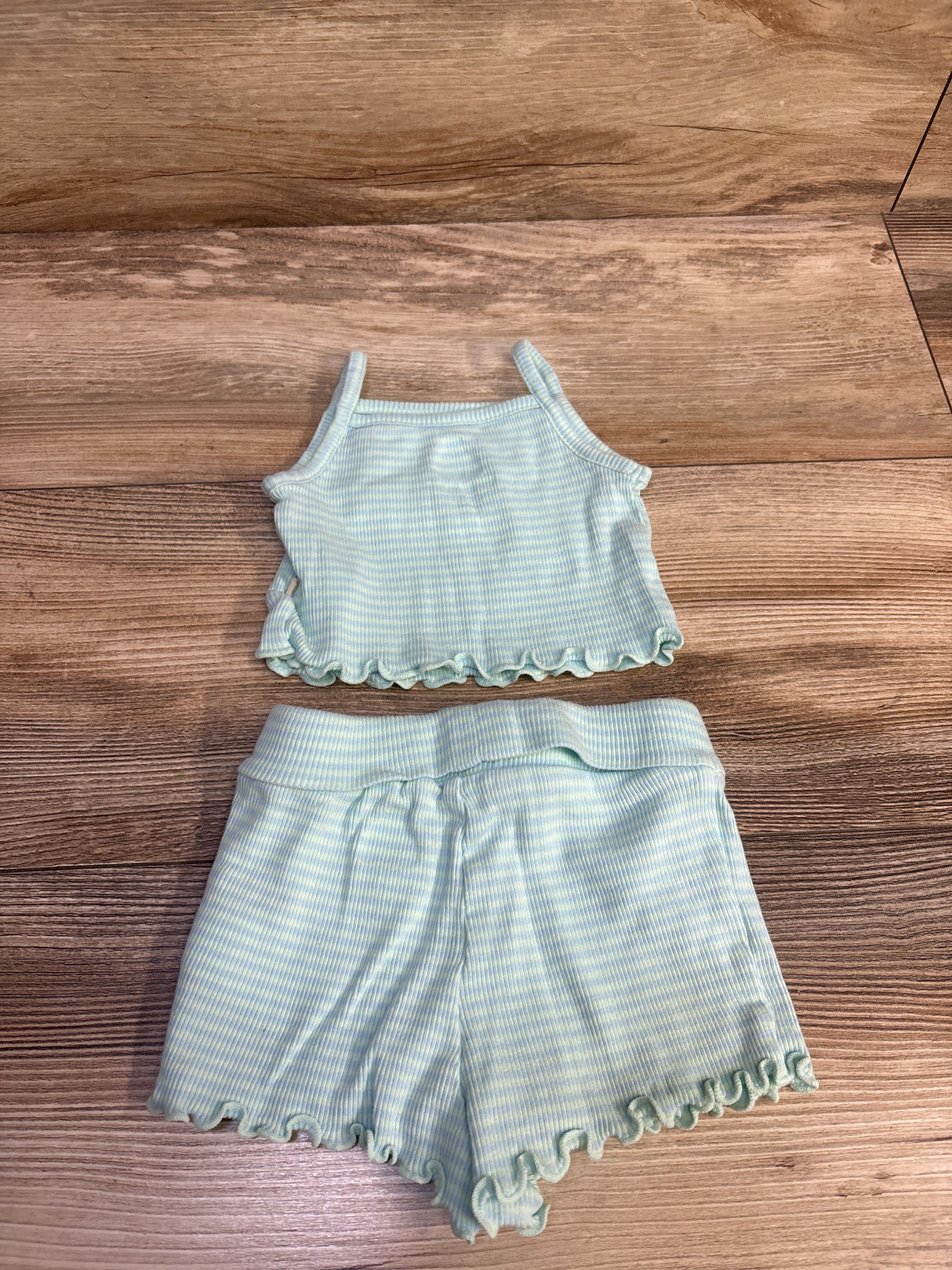Baby Gap 2pc Ribbed Tank Top & Shorts Set Blue sz 3-6m