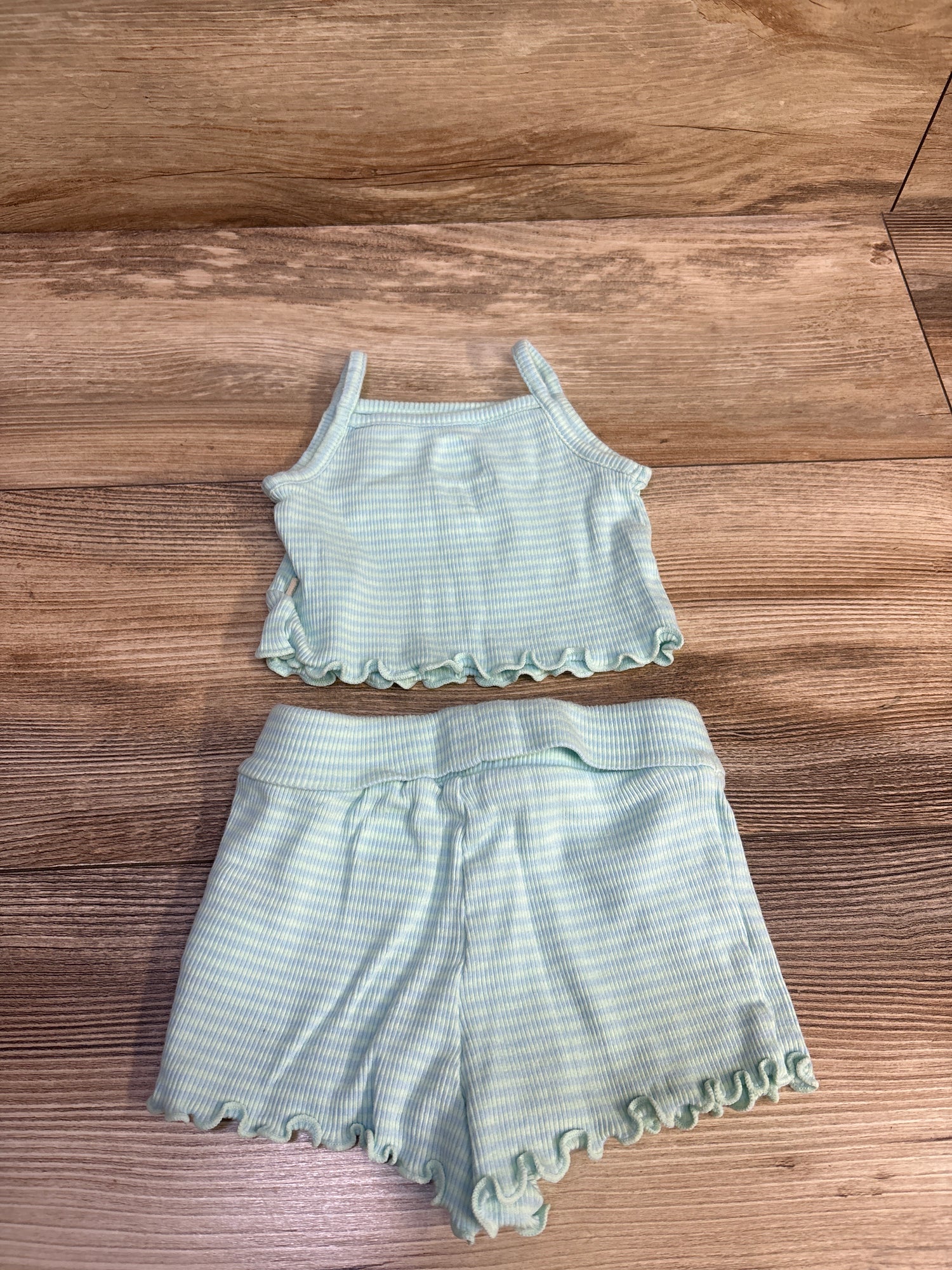 Baby Gap 2pc Ribbed Tank Top & Shorts Set Blue sz 3-6m