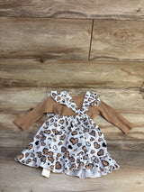 NEW Shien 2pc Auntie Is My Bestie Skirtall Set Brown sz 6-9m