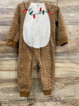 Just One You Reindeer Hooded Coverall Brown sz 12m