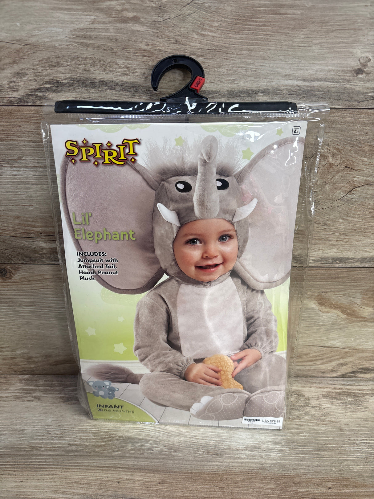 Spirit Baby Faux Fur Lil’ Elephant Costume Grey sz 0-6m
