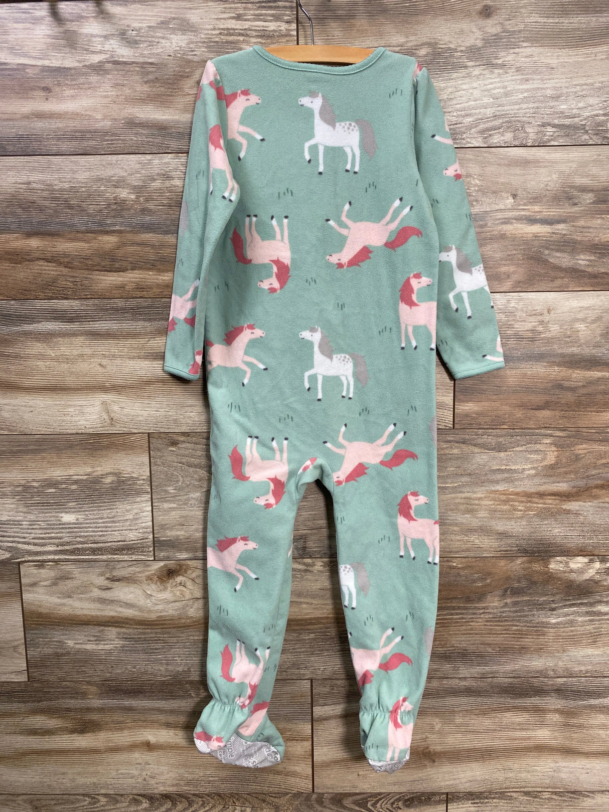 Simple Joys Horse Print Blanket Sleeper Green sz 5T