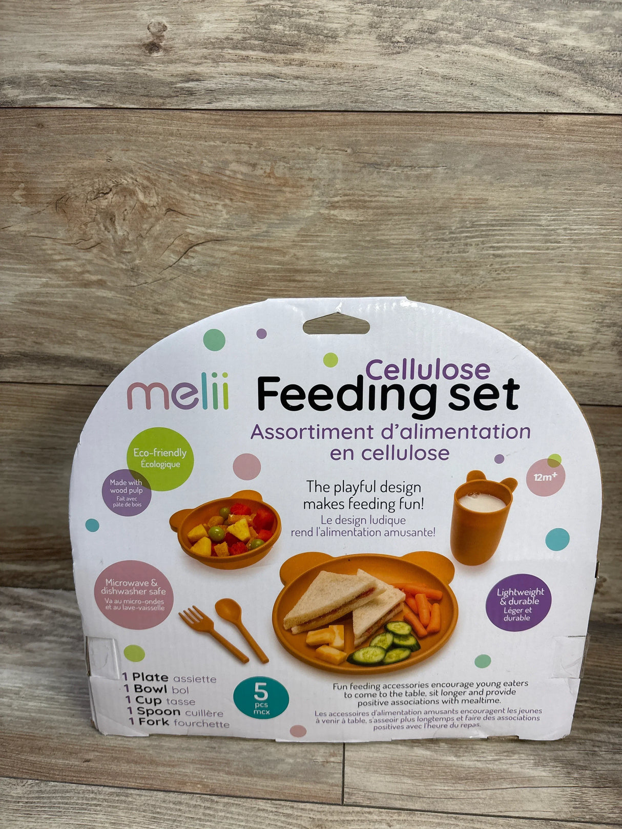 NEW Melii Cellulose 5pc Feeding Set - Bear