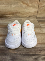 Nike Force 1 Low EasyOn TD'White Safety Orange' Sneakers sz 6c