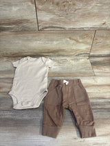 Carter's 2pc Ribbed Bodysuit & Pants Set Beige sz 3m
