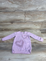 Koala Kids Ruffled Heart Print Pull Over Sweatshirt Lilac sz 2T