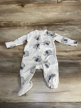 Old Navy Elephant Print Sleeper White sz 0-3m