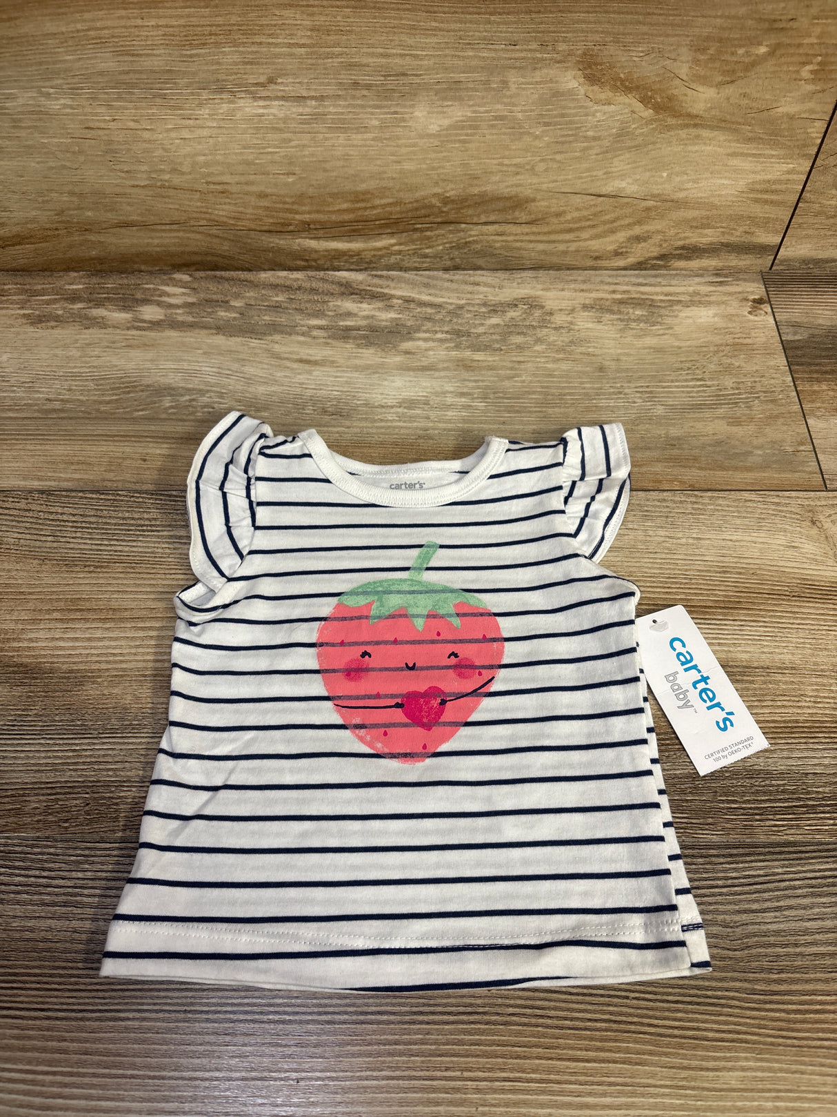 NEW Carter's Striped Strawberry Shirt White sz 3m