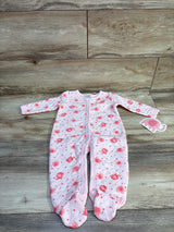 NEW Little Beginnings Quilted Elephant Print Sleeper Pink sz 6-9m