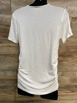 NEW Huukeay Maternity Ruched Shirt White sz Medium