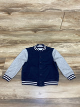 Old Navy Button-Front Bomber Jacket Navy sz 4T