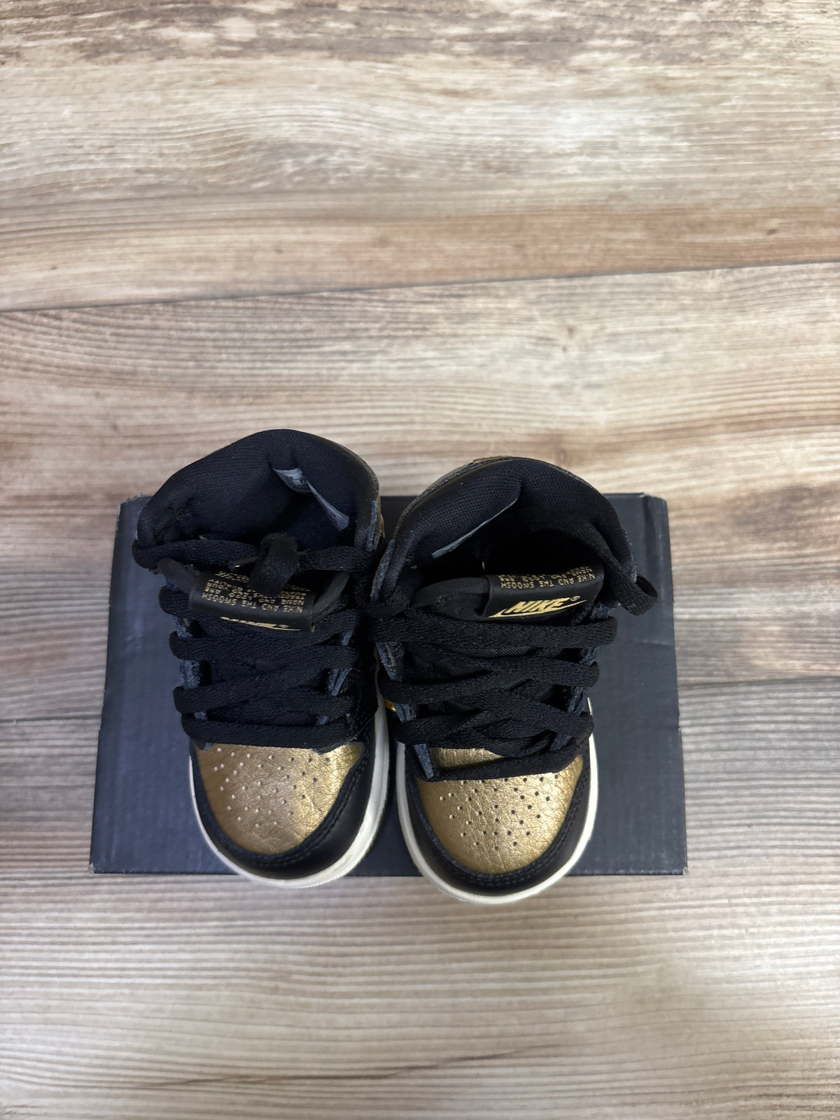 Air Jordan 1 Retro High OG TD 'Black Gold' Sneakers sz 4c