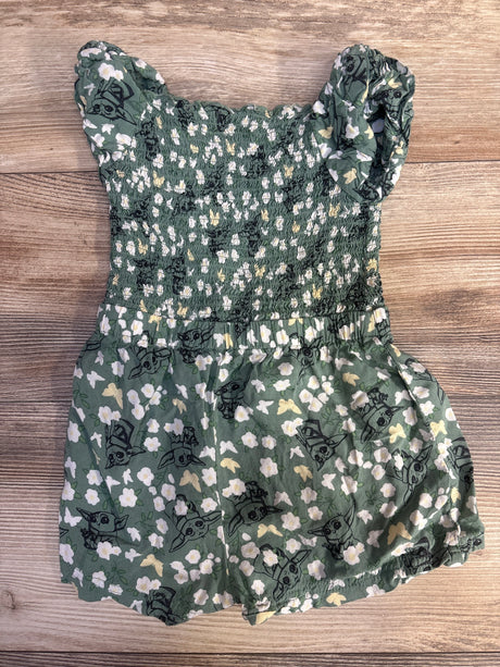 Star Wars Smocked Floral Romper Green sz 4T - Me n Mommy To Be