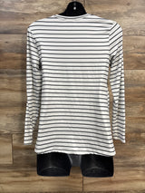 Ekouaer Striped Long Sleeve Shirt White sz Small - Me n Mommy To Be