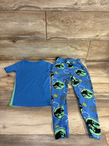 Jurassic World 2pc Dinosaur Pajama Set Blue sz 5T