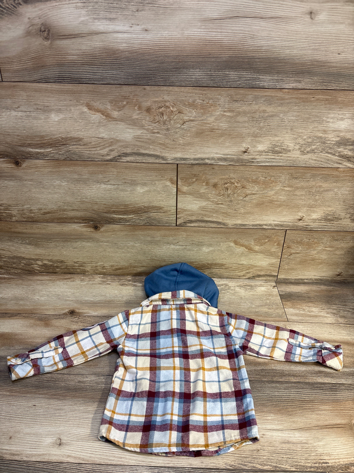 Mini Fresh Hooded Flannel Blue sz 3T
