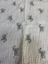 Amazing Baby Muslin Swaddle Blanket in Zebra Print White